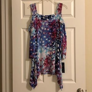 Cold Shoulder 3/4 Quarter Length Sleeve Top